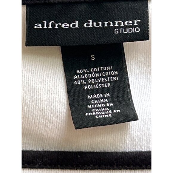 Alfred Dunner Red Wh Blk Striped Stud Embellished 3/4 Sleeve Scoop Neck Top S - Picture 4 of 7